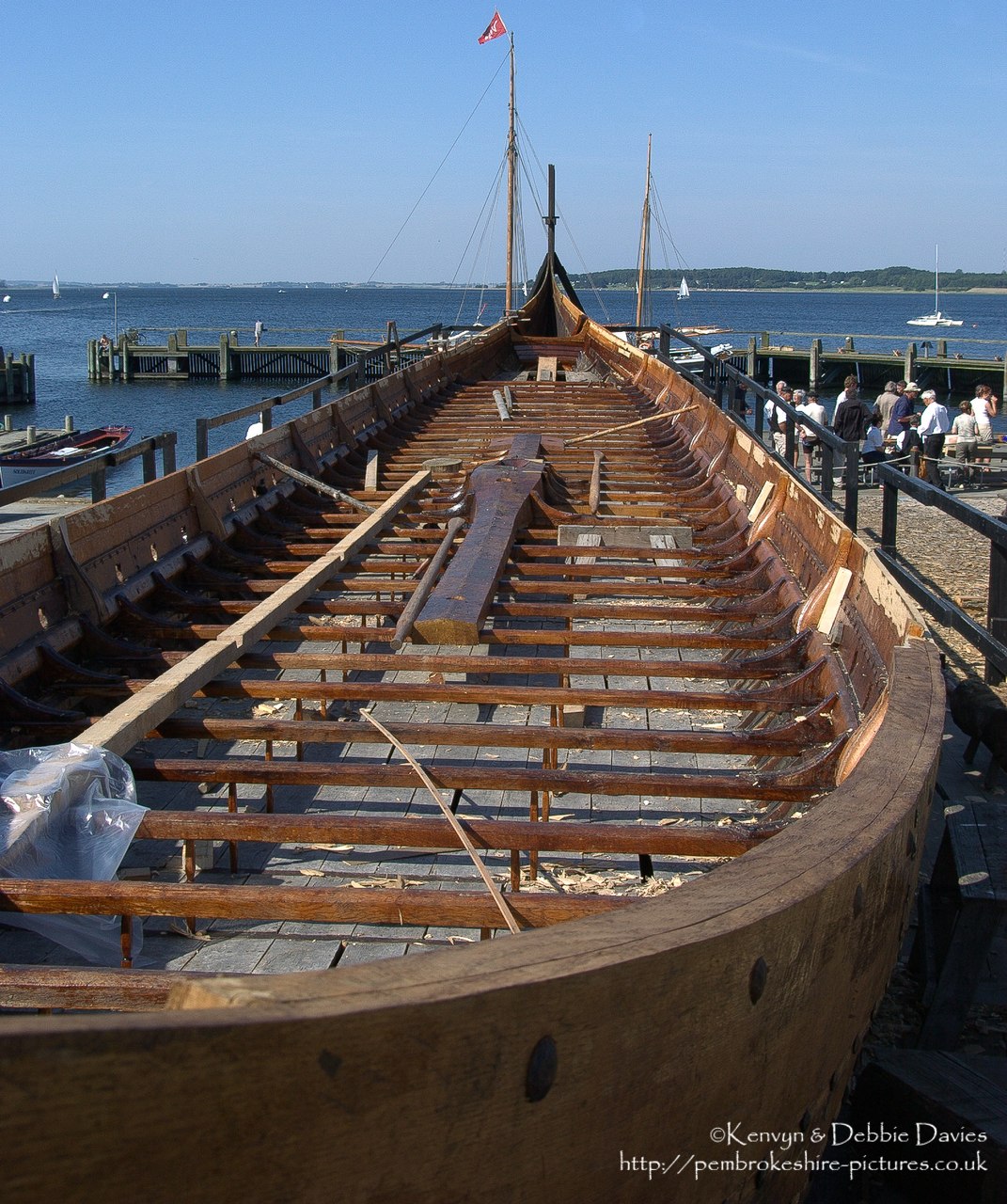 Partially constructed Viking long boat, 2004